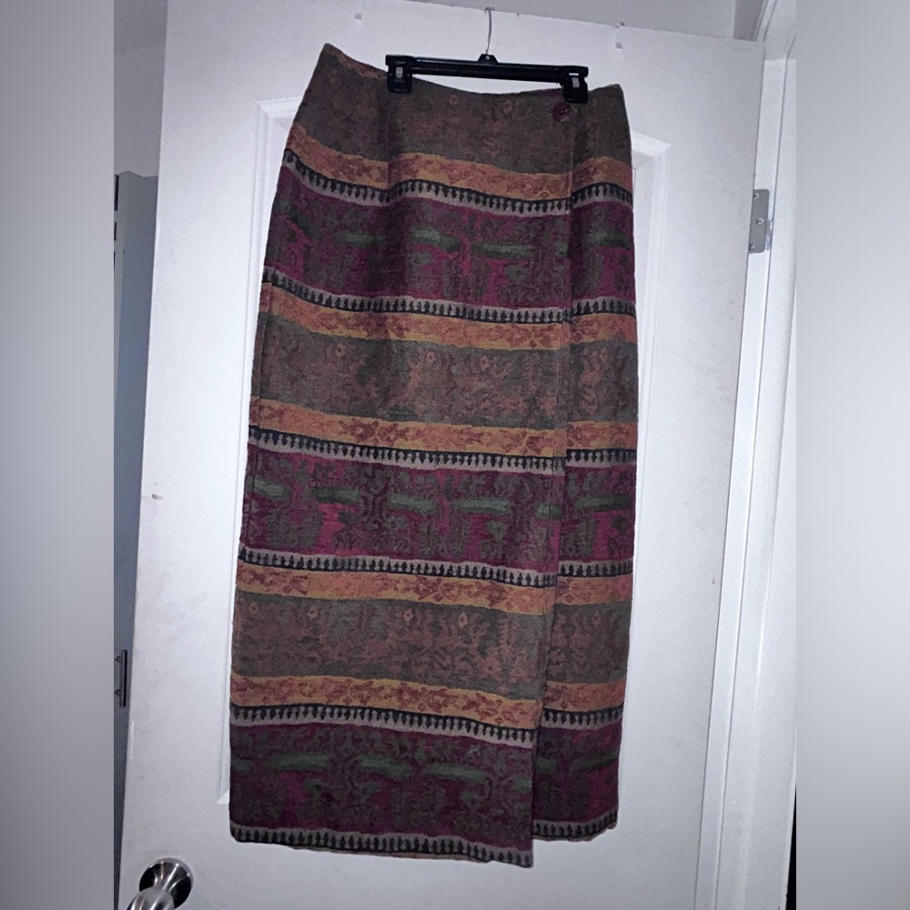 50%offw❤️ 70s VTG Carpetbag Maxi Skirt Tapestry  Heavy A Line Fully Lined M